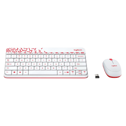 Logitech MK240 Nano (White/Vivid Red)