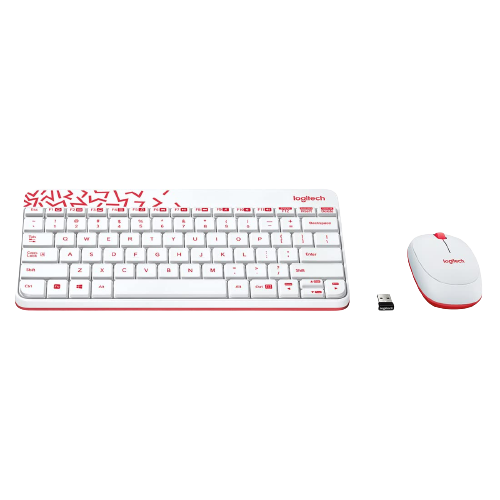 Logitech MK240 Nano (White/Vivid Red)