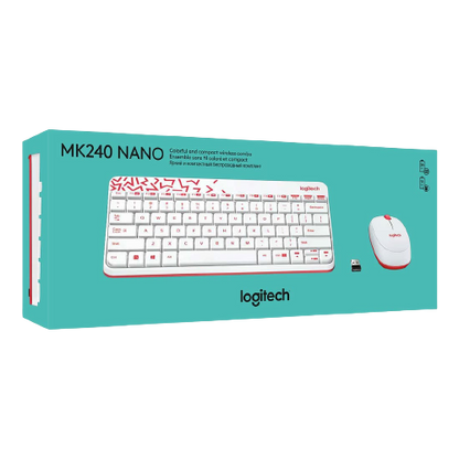 Logitech MK240 Nano (White/Vivid Red)