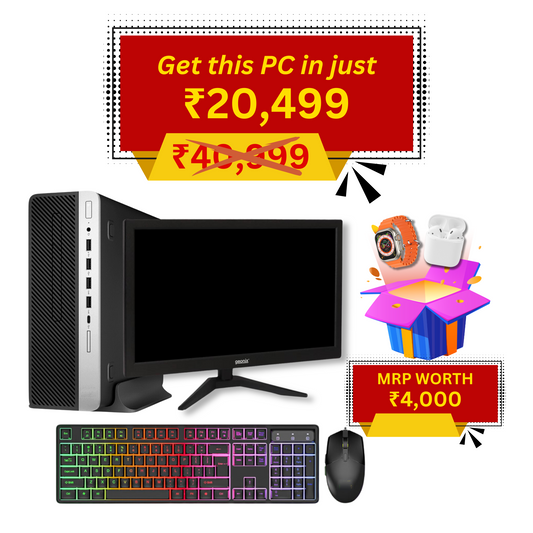 Desktop PC, Intel Core-i5, 8 GB RAM, 512 GB SSD With WiFi-Bluetooth, Keyboard Mouse Combo and 18.5 Inch Monitor (Imported*)