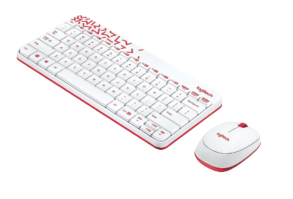 Logitech MK240 Nano (White/Vivid Red)