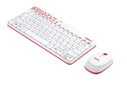 Logitech MK240 Nano (White/Vivid Red)