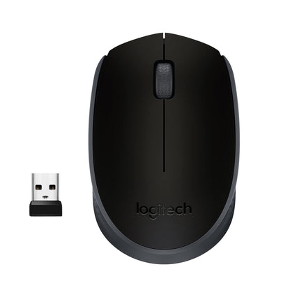 Logitech B170 Wireless Mouse, 2.4 GHz USB Nano Receiver, Optical Tracking, Ambidextrous (Black)