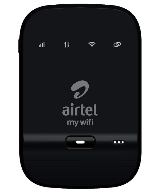 Airtel Xstream Wi-Fi Digital TV AMF-311 WW 150 Mbps Single-Band Data Card (Black) with 4G Hotspot support and a 2300 mAh battery, in black.