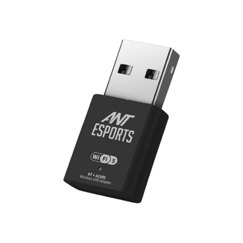 Ant Esports AE600B 600 Mbps Wi-Fi + Bluetooth USB 2.0 Mini Dongle for Desktop Laptop PC I 2.4 & 5Ghz I WiFi 5 802.11AC