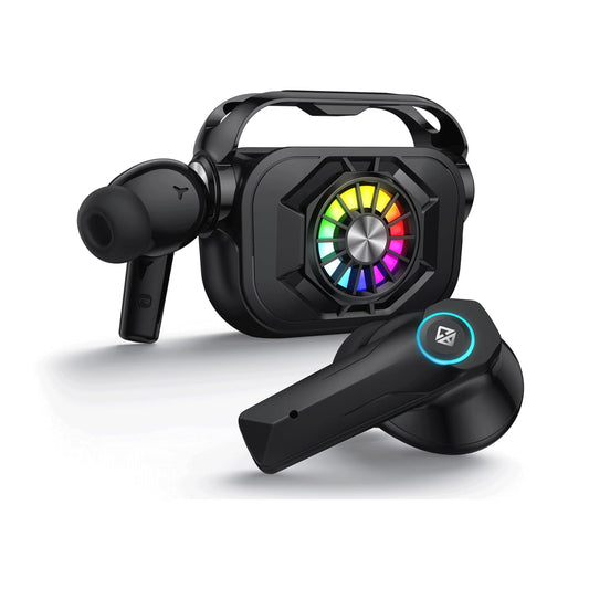 Cosmic Byte CosmoBuds X50 True Wireless Earbuds (TWS) | Bluetooth 5.3 | 40ms Latency GOD Mode™ | Music Mode | RGB Lighting | 40 Hours Playback | Environmental Noise Cancellation | DNS Quad Mics | IPX5 Water Resistance | Voice Assistant Compatible (Black).