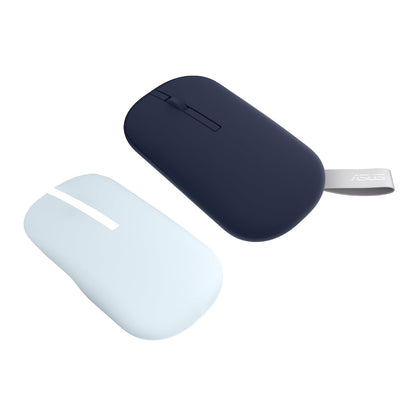 ASUS MD100 Marshmallow Silent Wireless Optical Mouse, Adjustable DPI, Multi-Mode Connectivity with Solar Cover (2.4GHz Wireless, Bluetooth, Quiet Blue)