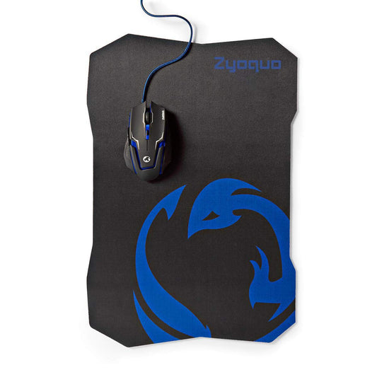 Amigo Nedis Wired Gaming Mouse and Durable Mouse Pad Set | Featuring 6 Programmable Buttons | 2400 DPI Sensitivity (Black) Explore the AMIGO Store