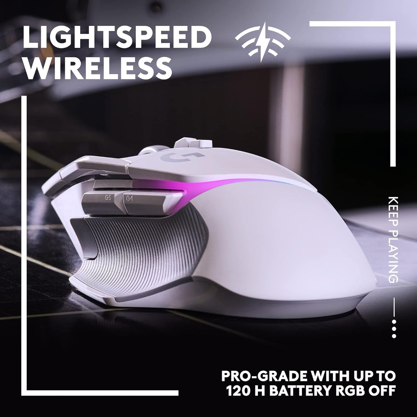 Logitech G502 X Lightspeed Plus Wireless RGB Gaming Mouse - Optical Mouse with LIGHTFORCE Hybrid switches, LIGHTSYNC RGB, Hero 25K Gaming Sensor, Compatible with PC/macOS/Windows - White