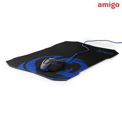 Amigo Nedis Wired Gaming Mouse and Durable Mouse Pad Set | Featuring 6 Programmable Buttons | 2400 DPI Sensitivity (Black) Explore the AMIGO Store