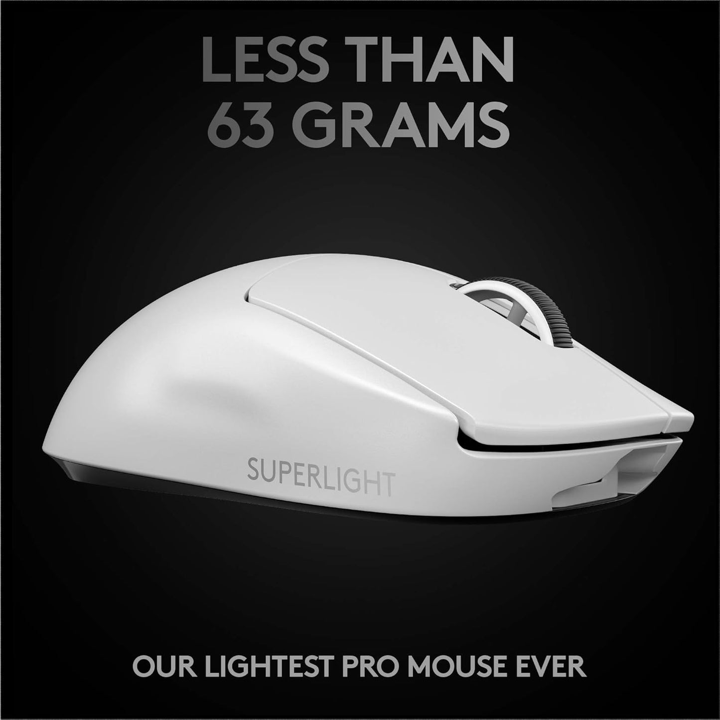 Logitech G USB PRO X Superlight Wireless Gaming Mouse, Ultra Lightweight 63 g, Hero 25K Sensor, 25600 DPI, 5 Programmable Buttons, Long Battery Life, for Esports, Compatible with PC/Mac-White