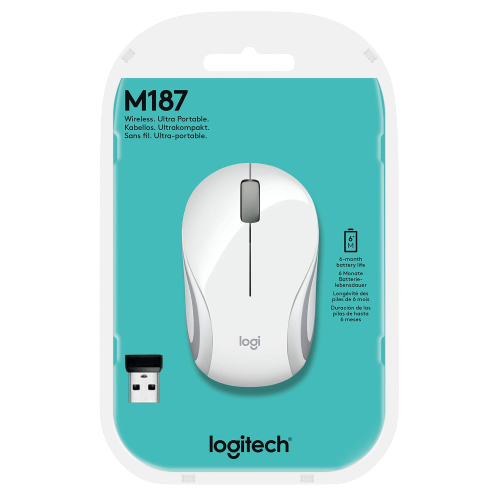 Logitech M187 Wireless Ultra Portable (White)