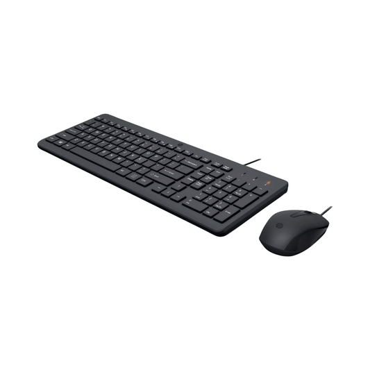 HP 150 Wired Keyboard and Mouse Combo with Instant USB Plug-and-Play Setup, 12 Shortcut Keys, 6° Adjustable Slope Keyboard and 1600 DPI Optical Sensor Mouse (3-Years Warranty, 240J7AA)