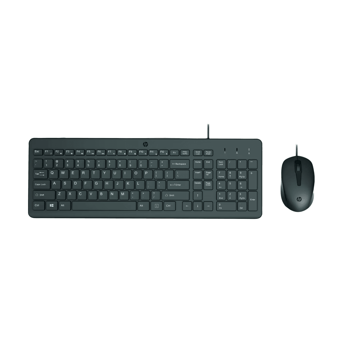 HP 150 Wired Keyboard and Mouse Combo with Instant USB Plug-and-Play Setup, 12 Shortcut Keys, 6° Adjustable Slope Keyboard and 1600 DPI Optical Sensor Mouse (3-Years Warranty, 240J7AA)