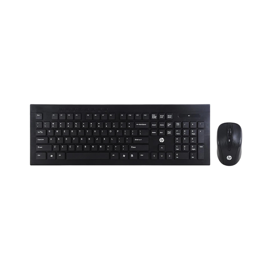 HP USB Wireless Spill Resistance Keyboard and Mouse Set with 10m Working Range 2.4G Wireless Technology / 3 Years Warranty (4SC12PA), Black