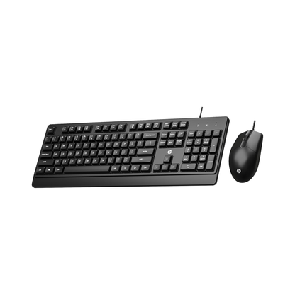 HP KM 180 Wired Mouse and Keyboard Combo, USB Plug-and-Play, 1200 dpi, Full-Size Layout with Numeric pad, Up to 10 Million keystrokes, Up to 1 Million clicks, 1-Year Warranty, 0.52 kg, Black, 7J4G3AA