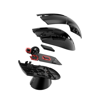 MSI Clutch GM41 Lightweight Wireless Gaming Mouse & Charging Dock, 20000 DPI, 60M+ Clicks, Fast-Charging 80 Hour Battery, RGB Mystic Light, 6 Programmable Buttons, PC/Mac