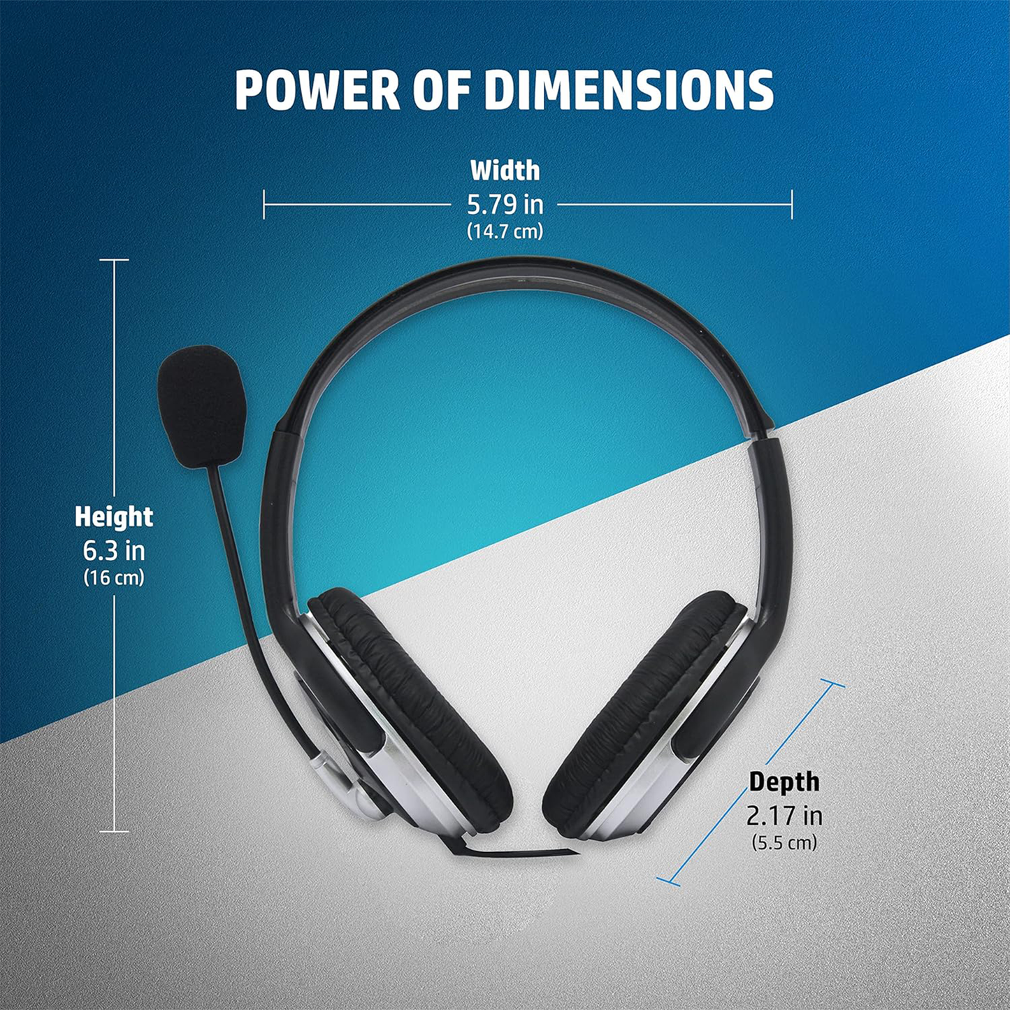 HP Wired On Ear Headphones With Mic, In-Built Noise Cancellation (B4B09Pa)