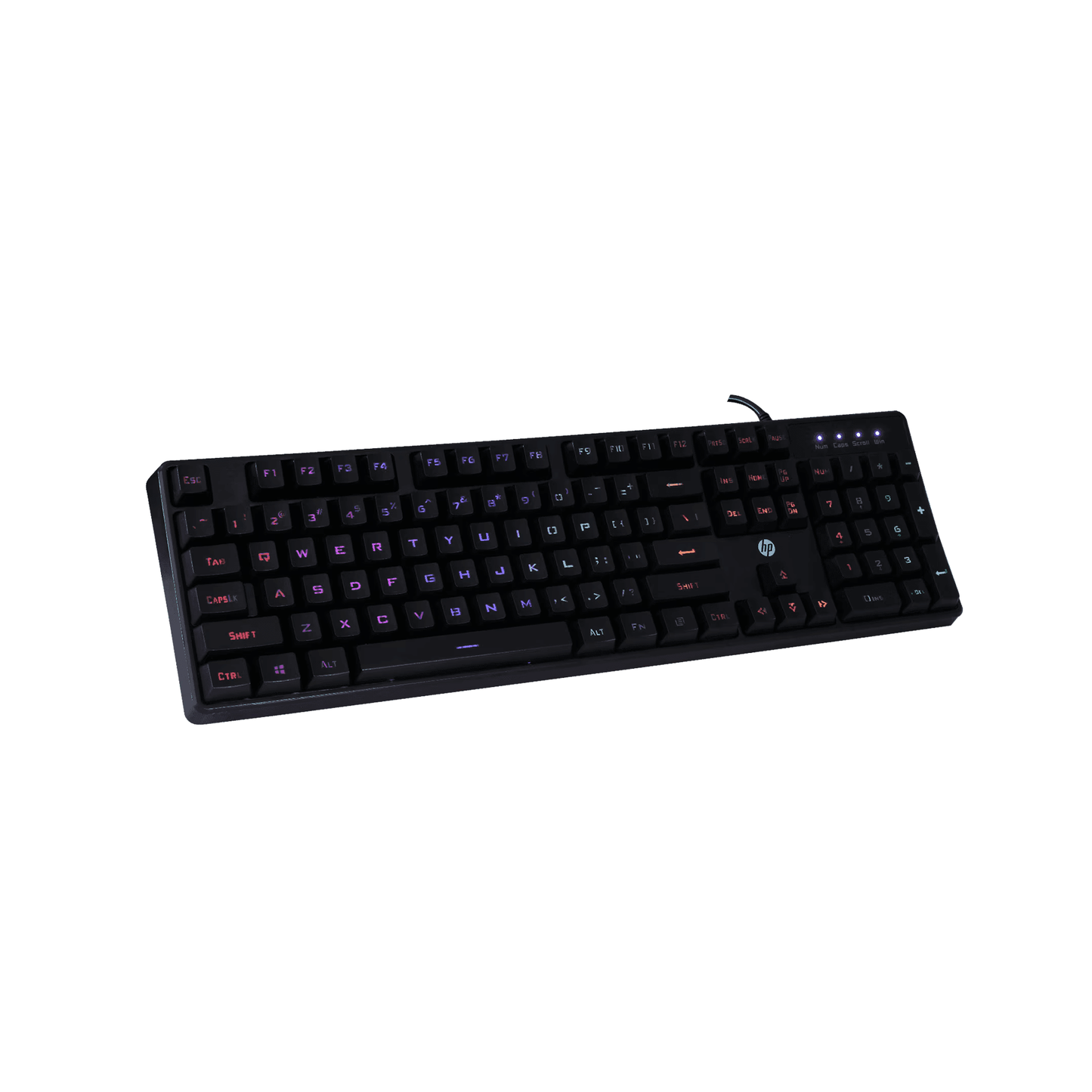 HP K300 Backlit Membrane Wired Gaming Keyboard with Mixed Color Lighting, 4 LED Indicators, Matte Finish Double Injection Key Caps and Windows Lock Key / 3 Years Warranty(4QM95AA)