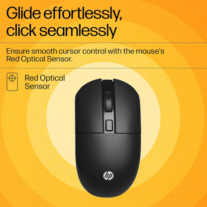 HP KM200 Wireless Mouse and Keyboard Combo, Full-Size Ergonomic Design, 3 Button and Built-in Scroll Wheel, 2.4 GHz Wireless connectio, 3 Years Warranty (7J4G8AA)