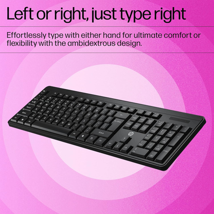 HP K160 Wireless Keyboard/Quick Comfy accurate/12 Fn Shortcut Keys/Plug and Play USB/ 3 Years Warranty, Black