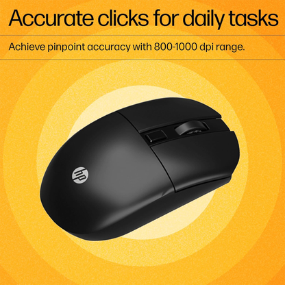 HP KM200 Wireless Mouse and Keyboard Combo, Full-Size Ergonomic Design, 3 Button and Built-in Scroll Wheel, 2.4 GHz Wireless connectio, 3 Years Warranty (7J4G8AA)